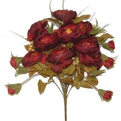 Umelá jesenná kytica bordových ruží, 39cm_1